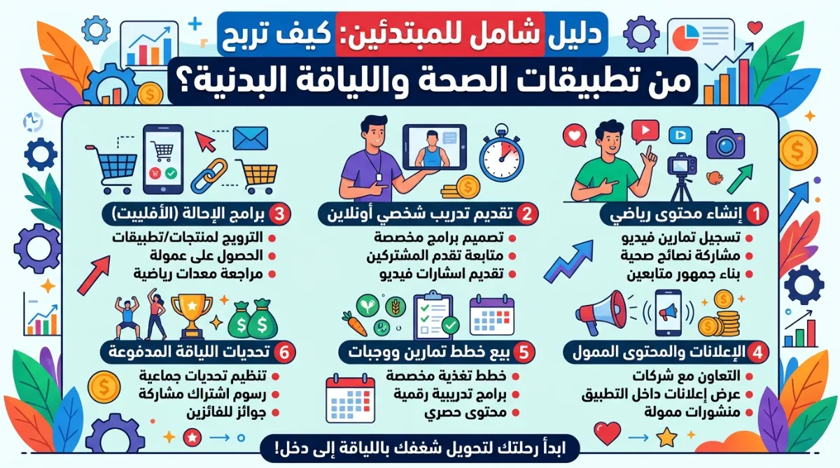 كيف تربح من تطبيقات الصحة واللياقة البدنية؟ دليل شامل للمبتدئين